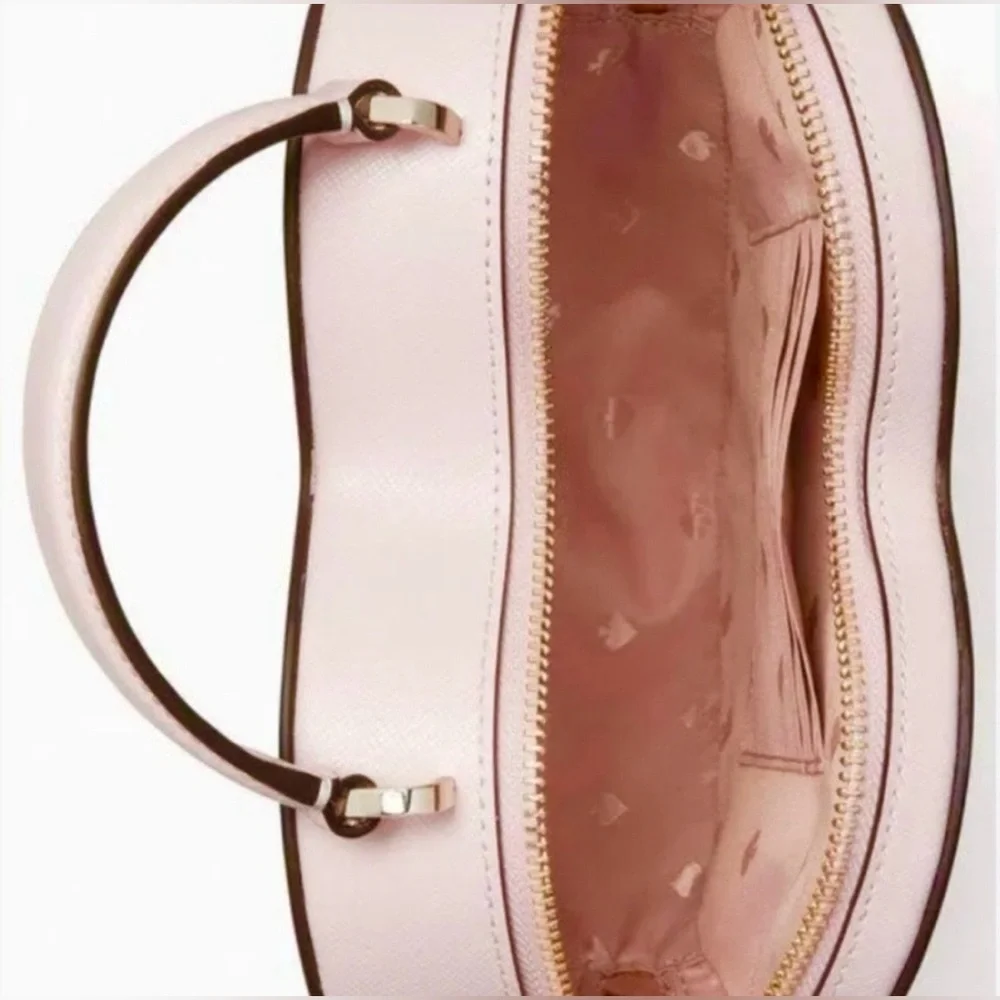 Kate Spade Love Shack Heart Crossbody Bag Chalk Pink Saffiano Leather Rare